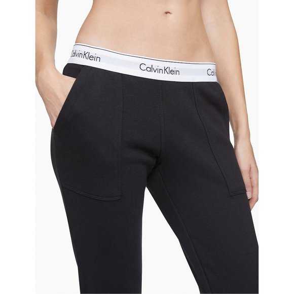 Calvin Klein Women's size Large Jogger Sleep Sweatpants Black Logo Lounge QS5716 - Picture 10 of 11